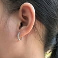 thumbnail image 4 of AFFY 0.40CT Moissanite Diamond Huggie Hoop Earrings in 14K White Gold over Sterling Silver for Women, 4 of 5