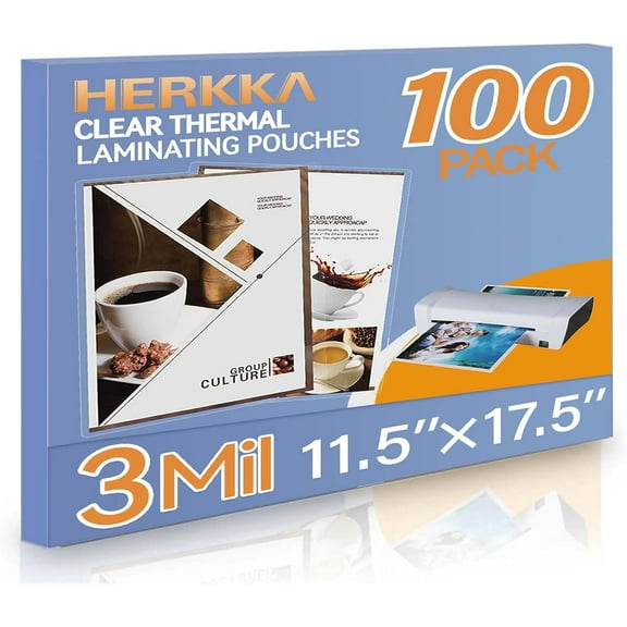 100 Pack Laminating Sheets, Hold 11 x 17 Inch Sheet, 3 Mil Clear Thermal Laminating Pouches 11.5 x 17.5 Inch Lamination Sheet Paper for Laminator, Round Corner