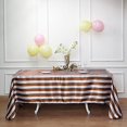thumbnail image 6 of BalsaCircle 90" x 132" Gold White Stripes Satin Rectangle Tablecloth Dining Table Linens, 6 of 7