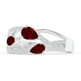 thumbnail image 3 of ANGARA Natural Three-Stone Pear Ruby Criss-Cross Ring in 14K White Gold for Women (Size-6x4mm) | July Birthstone, Birthday, Anniversary, Jewelry Gift for Women | Natural Ruby Ring, 3 of 9