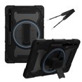 thumbnail image 1 of XYX 3in1 Rotating Stand Case for Samsung Galaxy Tab S7+/Tab S8+ 12.4 inch with Hand/Shoulder Strap, Shockproof Rugged, Black, 1 of 7