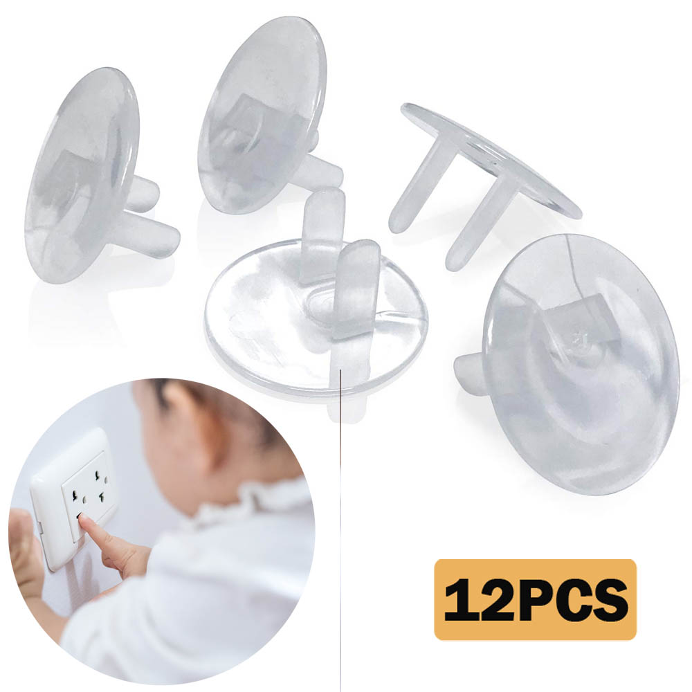 Baby Plug Safety Protectors (12Pack), Clear Child Proof