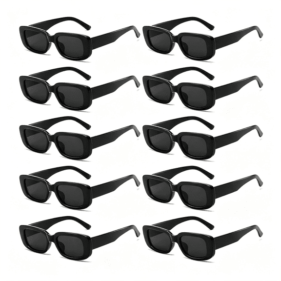 CUDIAO 10 Pack Rectangle Sunglasses for Women Retro Narrow Square Glasses 90S Aesthetic Vintage Eyewear Uniex Adult Rectangle Sunglasses for Women