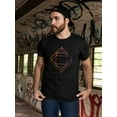 thumbnail image 2 of Rhombus loop Men Black T-Shirt, Male XX-Large, 2 of 4