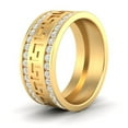 thumbnail image 2 of Forever Jewels 1 CT Round Moissanite Men Eternity Wedding Band Ring 14K Yellow Gold Plated, 2 of 5