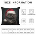 thumbnail image 5 of Nawypu  Christmas Pillow Cover  Cat with Hat Meowy Xmas Throw Pillow Winter Holiday Decorations Farmhouse Rustic Cushion Cover for Bed Chair Sofa Couch Rectangle, 5 of 5