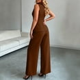 thumbnail image 6 of Umfun Women's Formal Vest and Pants Two-Piece Set, Round Neck Button-Down Vest with Matching High Waist Wide Leg Pants, Elegant Outfit for Work and Special Occasions, 6 of 7
