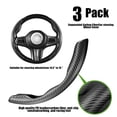thumbnail image 2 of Aurovault Carbon Fiber Steering Wheel Cover, 3PCS Snap-On Anti-Slip Wrap, Universal  Car Steering Wheel Protector, Easy Install Interior Accessories, 2 of 7