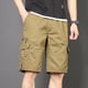 thumbnail image 1 of pstuiky Pantalones cortos deportivos para hombre, con cinturón, múltiples bolsillos, botones y cremallera, para exteriores, de trabajo, hasta la rodilla., 1 of 9