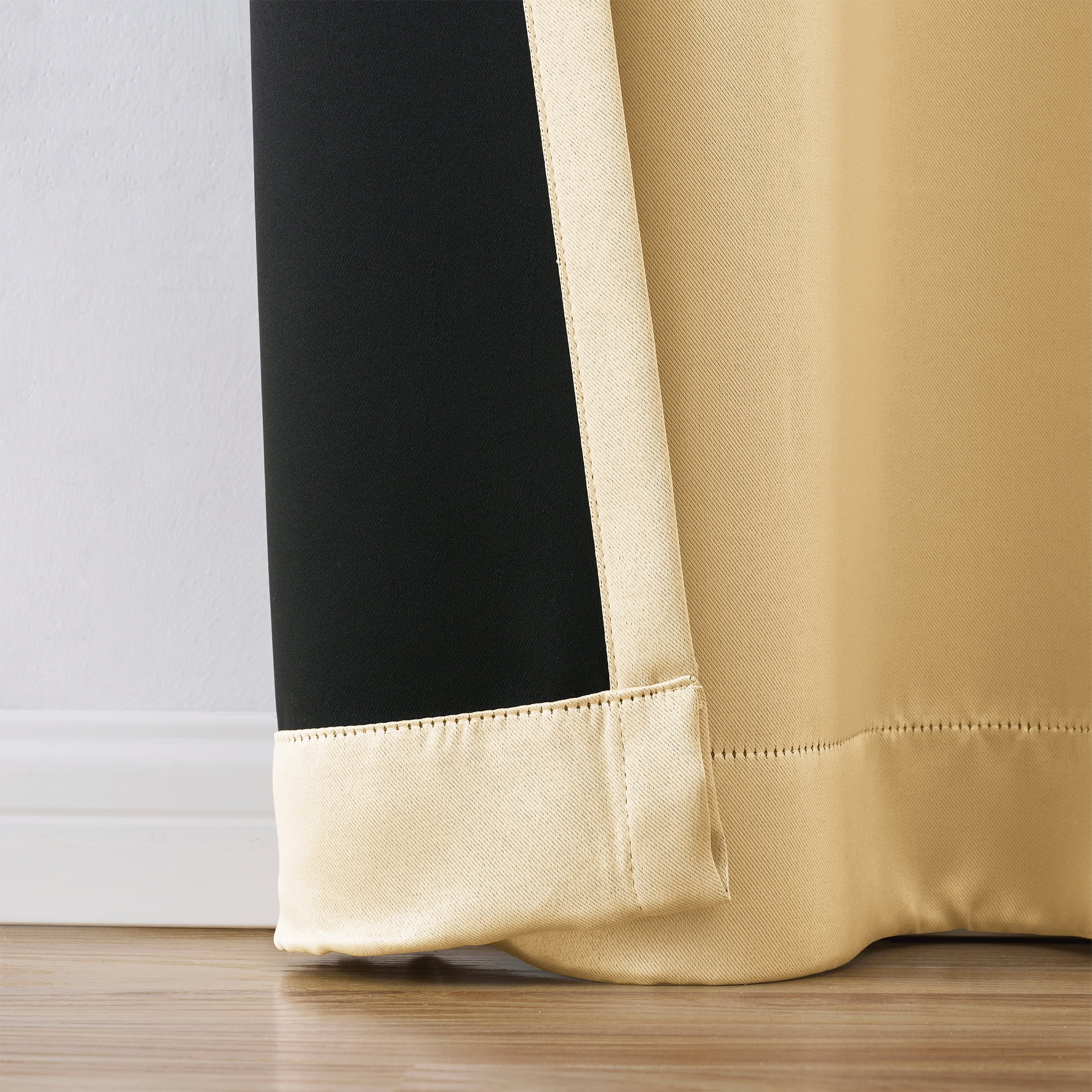 Mainstays Solid Room Darkening Curtain Panel Pair, Set of 2, Gold, 30"W x 84"L
