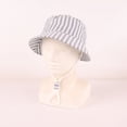 thumbnail image 4 of QSAWXQZ Kids' Striped Bucket Sun Hat Wide Brim Cap with Chin Strap Breathable for Summer Outdoor 6-12M, 4 of 5