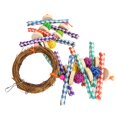 thumbnail image 3 of Rattan Bamboo Toy, Parrots Chewing Toys Creating Fun Multifunction Safe Materials Encourage Chewing Nibbling  For Small Birds For Cockatiel, 3 of 7
