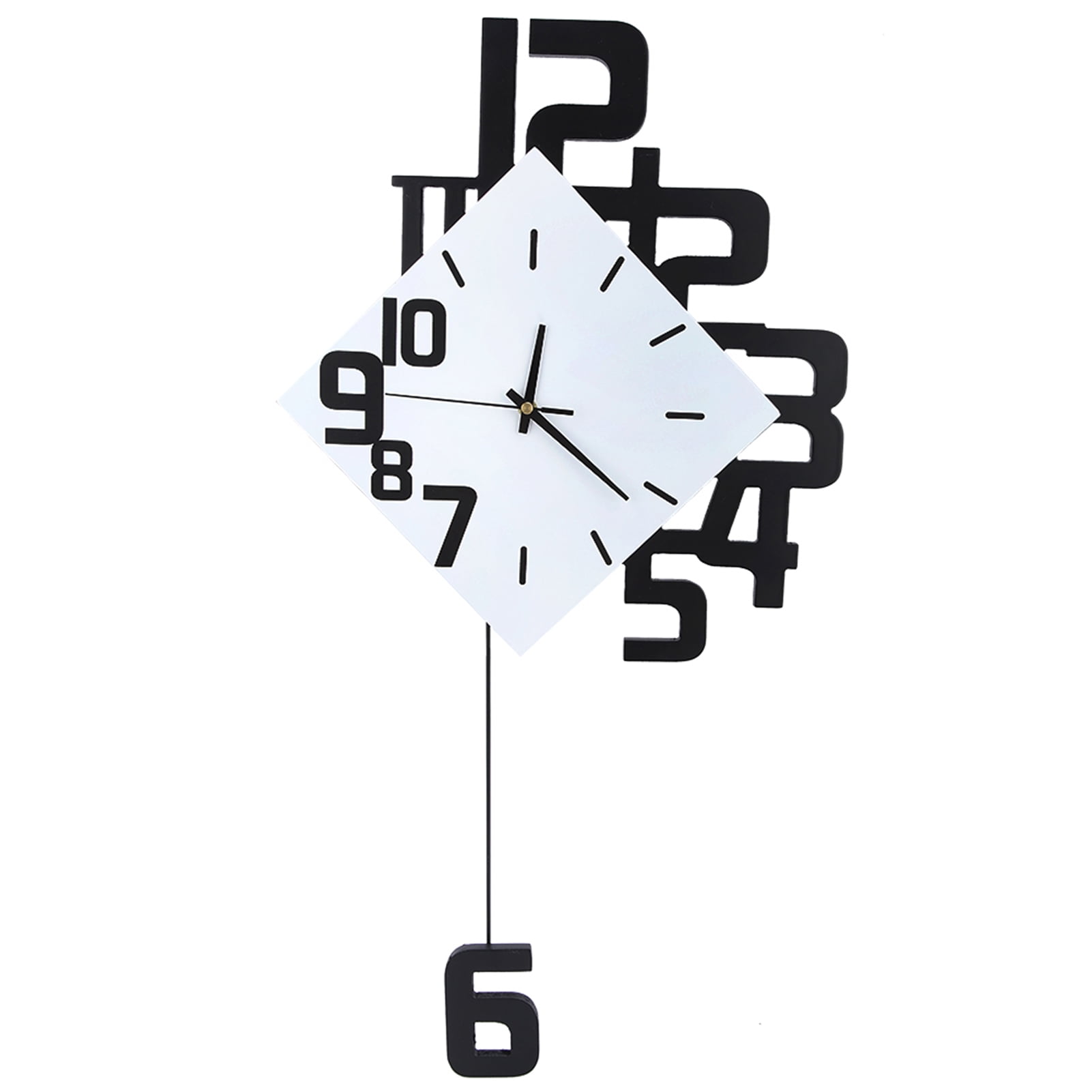 Horloge Murale, Style Nordique Horloge Numérique en Fer Forgé Horloge à Pendule Horloge Design Surélevé