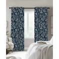 thumbnail image 3 of Abstract Flower Blackout Curtains for Bedroom Living Room, Blue Dandelion Lavender Floral Wild Botanical Leaf Navy 54 In Long Thermal Insulated Darkening Drapes Grommet Window Treatments 42x54 In, 3 of 9