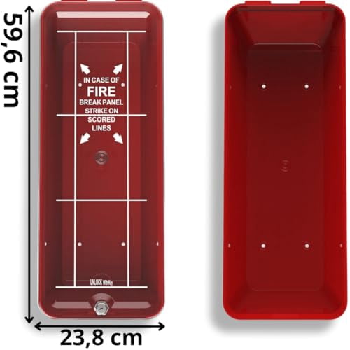 ISOP Plastic Fire Extinguisher Cabinet Large for 5 kg or 10 lb - Fire Extinguisher Indoor | Outdoor Cabinet - Wall Mounted Fire Extinguisher Box - Fire Extinguisher Mounting