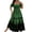 Green, variant on Women's Boho Floral Print Square Neck Beach Party Flowy Ruffle Midi Dress Summer Loose Vacation Sundress White 3XL