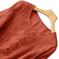 thumbnail image 6 of Red Shirts for Women Fashionable Casual Solid Color Pleated Cotton and Linen Tops Shirts and T Shirts, 6 of 6