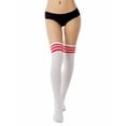 thumbnail image 7 of iB-iP Women's Navy Stripes Sports Football Style Hold-up Thigh High Long Socks, 7 of 7