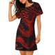 thumbnail image 2 of Fotbe Red Dragon On Black Bata de Dormir para Mujer con Estampado, Camisón de Algodón de Manga Corta, Ropa de Dormir Casual, 2 of 6