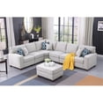 thumbnail image 5 of Pemberly Row 7-Piece Upholstered Fabric Sectional with Ottoman in Light Gray, 5 of 9