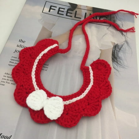 Coloody Hand-Knitted Cat and Dog Collar Costume Cute Washable Pet Scarf Adjustable Decorative Bib Accessories