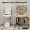 thumbnail image 2 of HOROW 21" Extra Tall Toilet, 1.28 GPF Single Flush, 360° Jet Siphon, Soft Close Seat, Round Bowl, 12" Rough-In for Bathroom, 2 of 12
