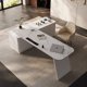 thumbnail image 3 of Modern Studio Office Desk Corner Reception Study Workbench Standing Office Desk Writing Bureau Meuble Minimalist Furniture My Lux Decor Round, 3 of 8
