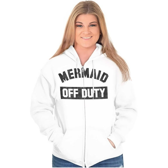Mermaid Off Duty Cute Beach Lovers Zip Hoodie Sweatshirt Women Brisco Brands S
