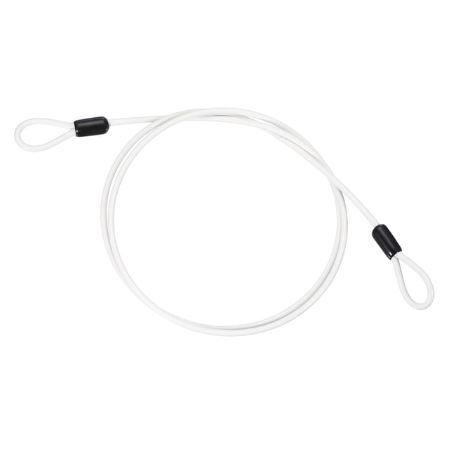 Uxcell Dia Vinyl Coated Stainless Steel Cable with Loop, Flexible Wire Rope Security Chain Lanyard for Outdoor Lighting 3/16" 4ft White