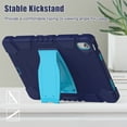 thumbnail image 2 of SaniMore Tri-layer Hybird Case for iPad 10th Generation 10.9" 2022, Rugged PC Shell Silicone Backplane Anti-drop Shockproof Hidden Kickstand Heavy Duty Protective Case for iPad 10th 2022, Navy & Blue, 2 of 9