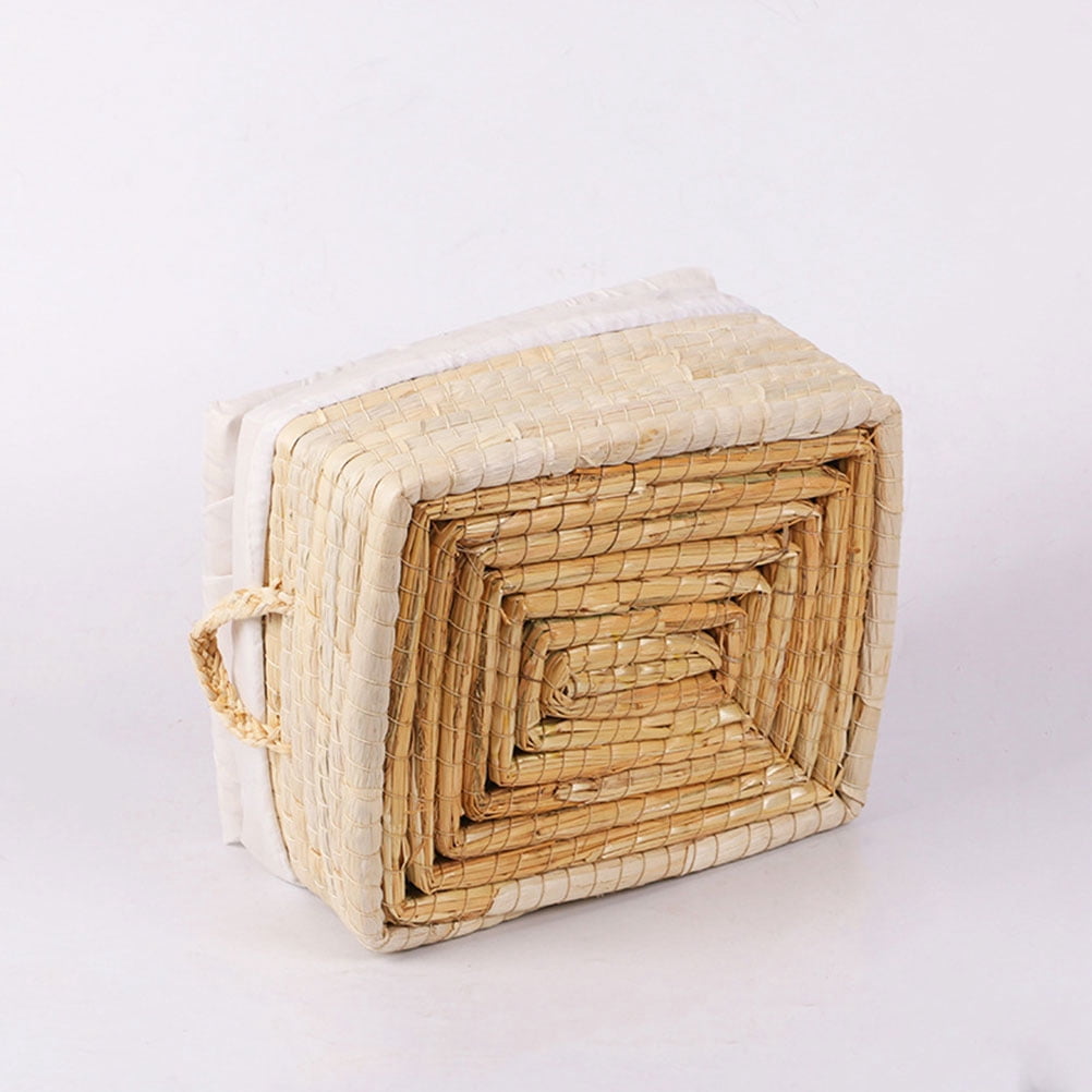 OUNONA  Egg Storage Container Household Basket Decorative Fruit Lid Lids Beige