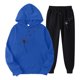 thumbnail image 1 of Gibobby Sudaderas de Forro Polar y Pantalones Traje de pantalones con capucha y cuello redondo de manga larga con estampado E informal para mujer otoño e invi(Rosa,G), 1 of 2