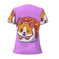 thumbnail image 4 of Naloa Corgi In Sushi Roll Print T-Shirts Short Sleeve V Neck Tees for Women Fashion Tops Trendy Lightweight Soft Casual Summer Outfits Clothes, 4 of 5
