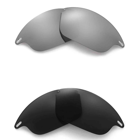 Walleva Polarized Titanium Black Replacement Lenses For Oakley Fast Jacket OO9097 Sunglasses