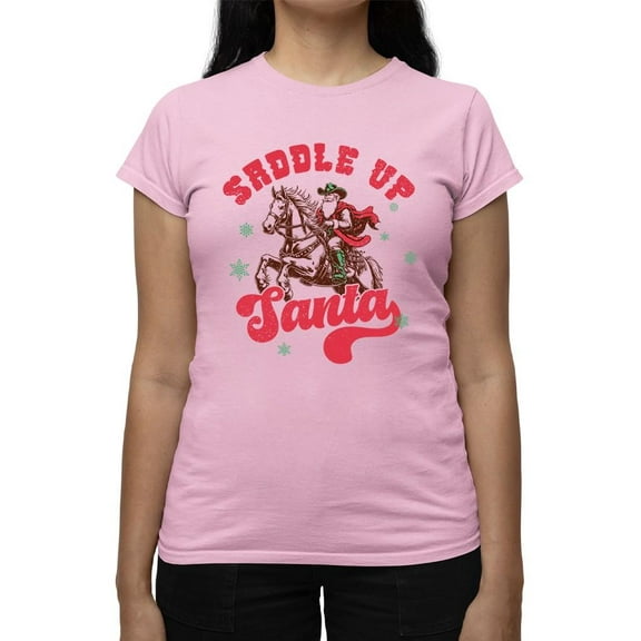 Saddle Up Santa - Cowboy Xmas Tee T-shirt Women's