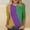 Multicolor, variant on SOOMLON Mardi Gras Shirts Women Carnival Outfits Tuesday Party 3/4 Sleeve Tshirts Funny Color Block Print Tops Trendy Crew Neck Shirts New Orleans Holiday Blouses 2025 Multicolor 3XL