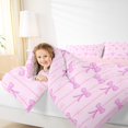 thumbnail image 6 of Manfei Girly Cartoon Bowknot Bedding Comforter Set, Chic Pink Stripes Ombre Twin Comforter Sets, Teens Kids Girls Female Reversible Bedding Set, Breathable Home Decor, 2-Piece, 6 of 9