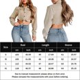 thumbnail image 3 of Chaqueta vaquera recortada para mujer, chaqueta corta vaquera informal, chaqueta tipo chaqueta, ropa de abrigo de otoño, 3 of 7