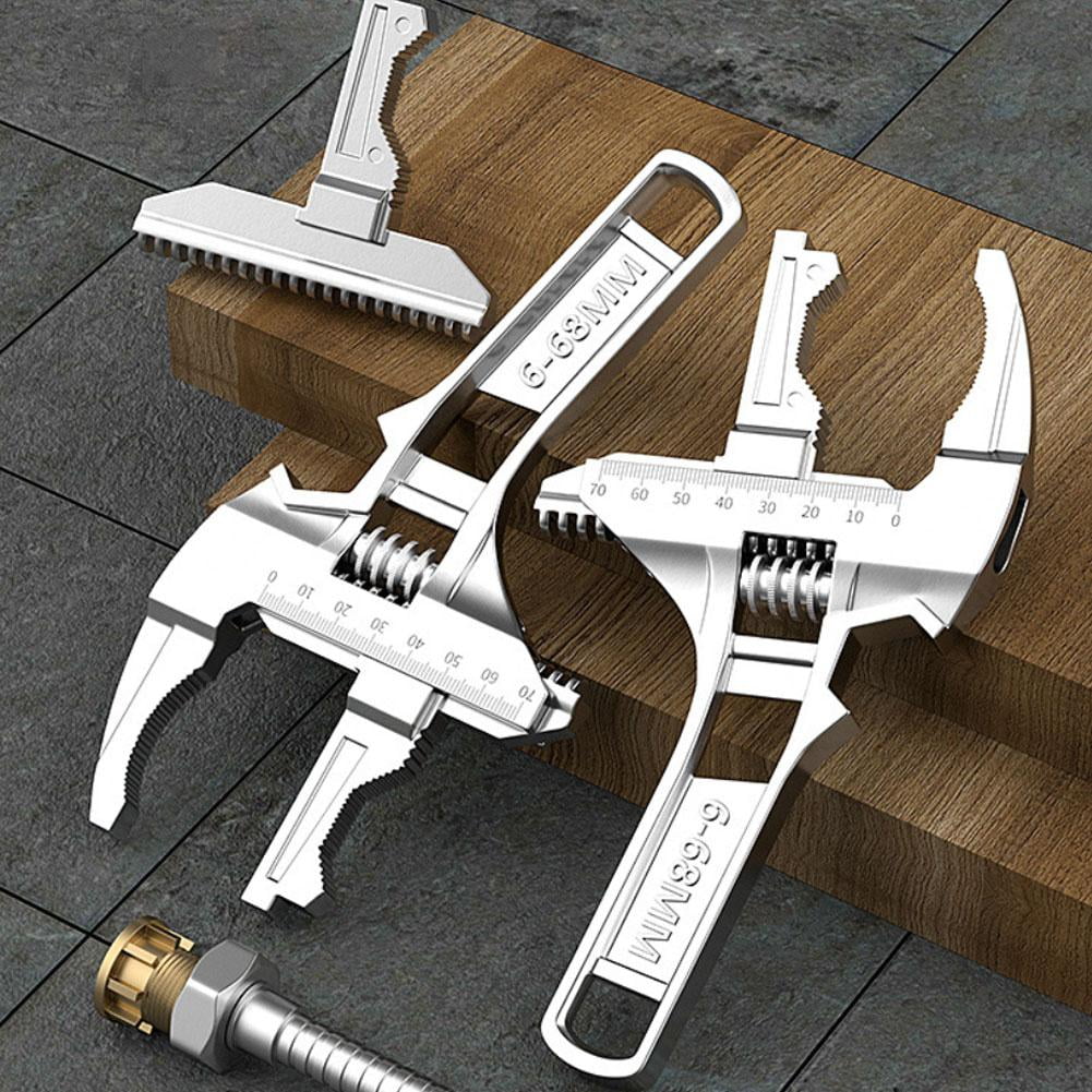 Universal Bathroom Sink Wrench Tool Adjustable Faucet Installation Keychain Plumber Repair Key Set