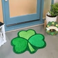 thumbnail image 6 of Hvmvliv St. Patrick's Day Shamrock Shape Bathroom Rug, Green Non-Slip Plush Doormat for Bath Tub, Indoor Decor, 23.6x23.6 Inches Green, 6 of 7