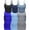 Black,Navy,DnmBlue,Royal,PaslBlue,Hgry, variant on Essential Basic Women's Casual Long Camisole Top with Adjustable Strap 6 Pack, Blk Navy Burg HthCharc Hgry White, Small