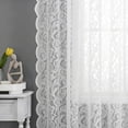 thumbnail image 3 of White Lace Sheer Curtains 52" Wx63 L Vintage Floral Sheer Window Curtain 2 Panels for Living Room Bedroom  White Drapes Window Treatment Sets Rod Pocket, 3 of 6