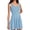 Light blue, variant on Womens Sleeveless Casual Crewneck Knitted Crochet Hem Flowy Tank Mini Dresses