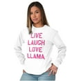 thumbnail image 3 of Live Laugh Love Llama Alpaca Humor Women's Long Sleeve T Shirt Brisco Brands M, 3 of 6