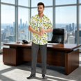 thumbnail image 4 of Dailycode Men's Casual Button Down Shirts Short Sleeve Summer Hawaiian Beach Shirt, Lemons and Leaves, 4 of 7