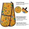 thumbnail image 4 of Dailycode Double Sided Oven Mitt with Loop Heat Resistant Kitchen Long Potholders 7" x 35" Leaf Umbrellas Beer Ball, 4 of 6