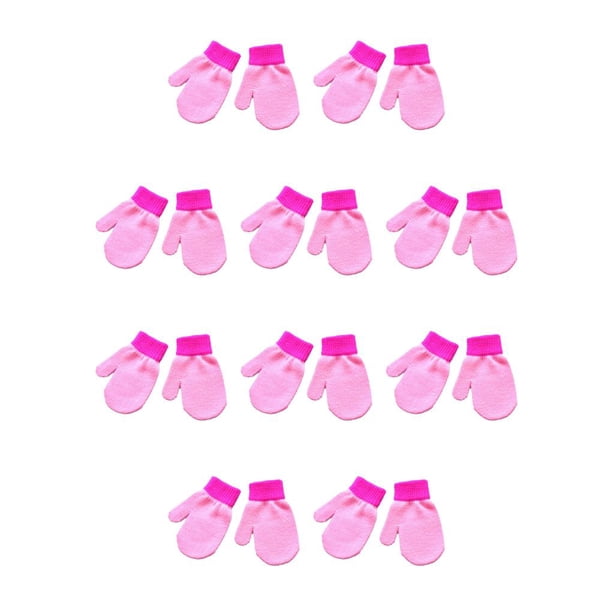 Minnieouse 1 par de manoplas para niños al aire libre estilo Simple accesorio de ropa cómoda cubierta de calentamiento de manos manoplas para Rosa 10piezas