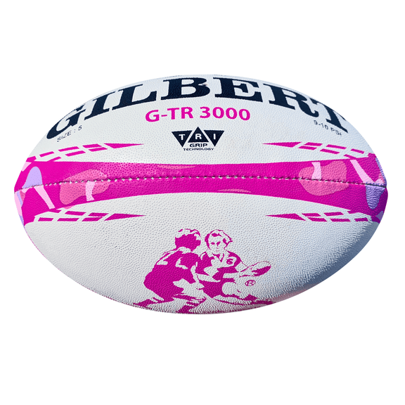Gilbert G-TR3000 Camo Rugby Training Ball, Pink