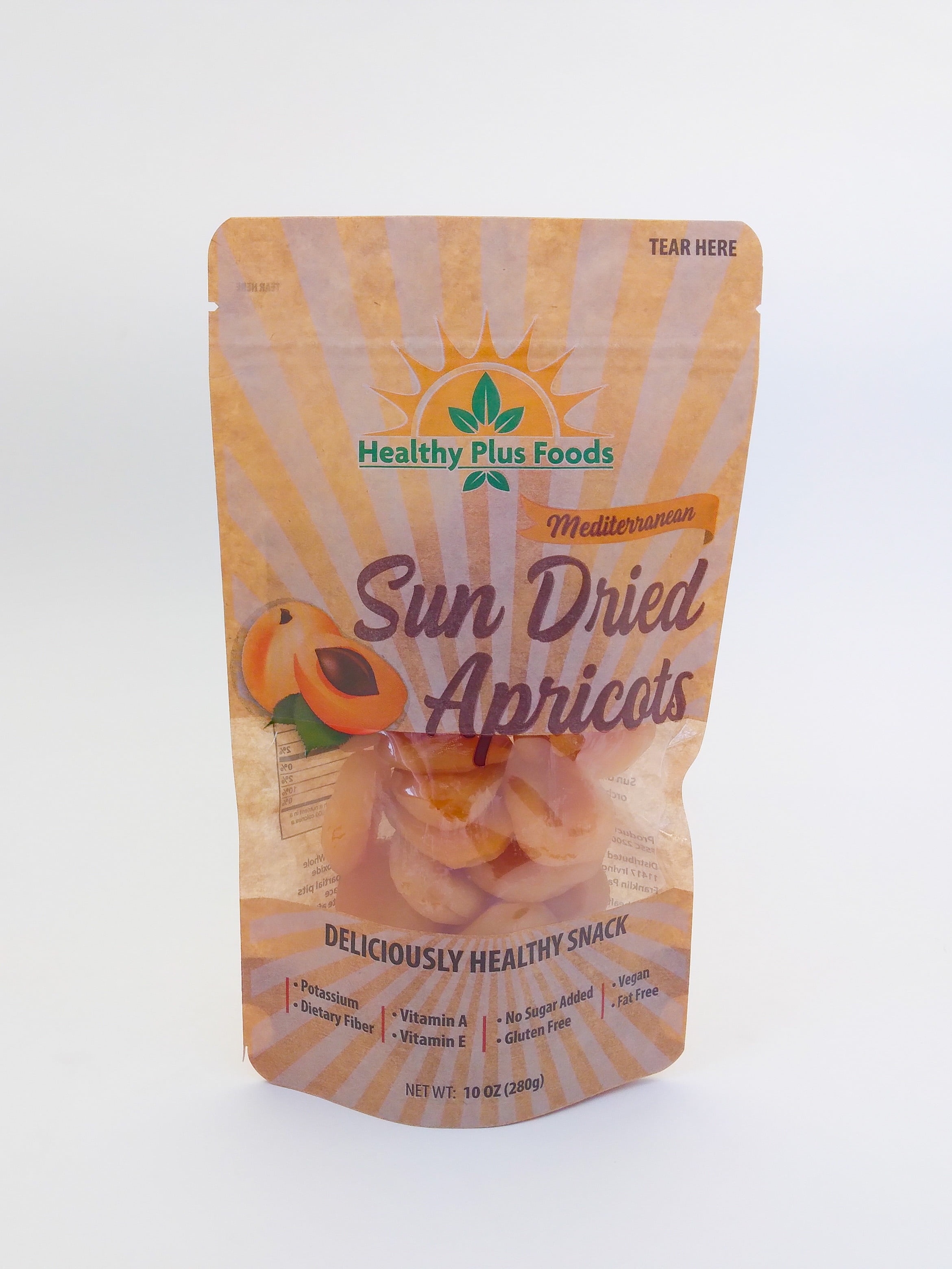 HEALTHY PLUS FOODS, Dried Apricots, No Sugar Added, 10oz Resealable Bag, 7 Servings