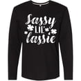thumbnail image 3 of Inktastic Saint Patrick's Day Sassy Lil' Lassie with Shamrocks Long Sleeve T-Shirt, 3 of 5